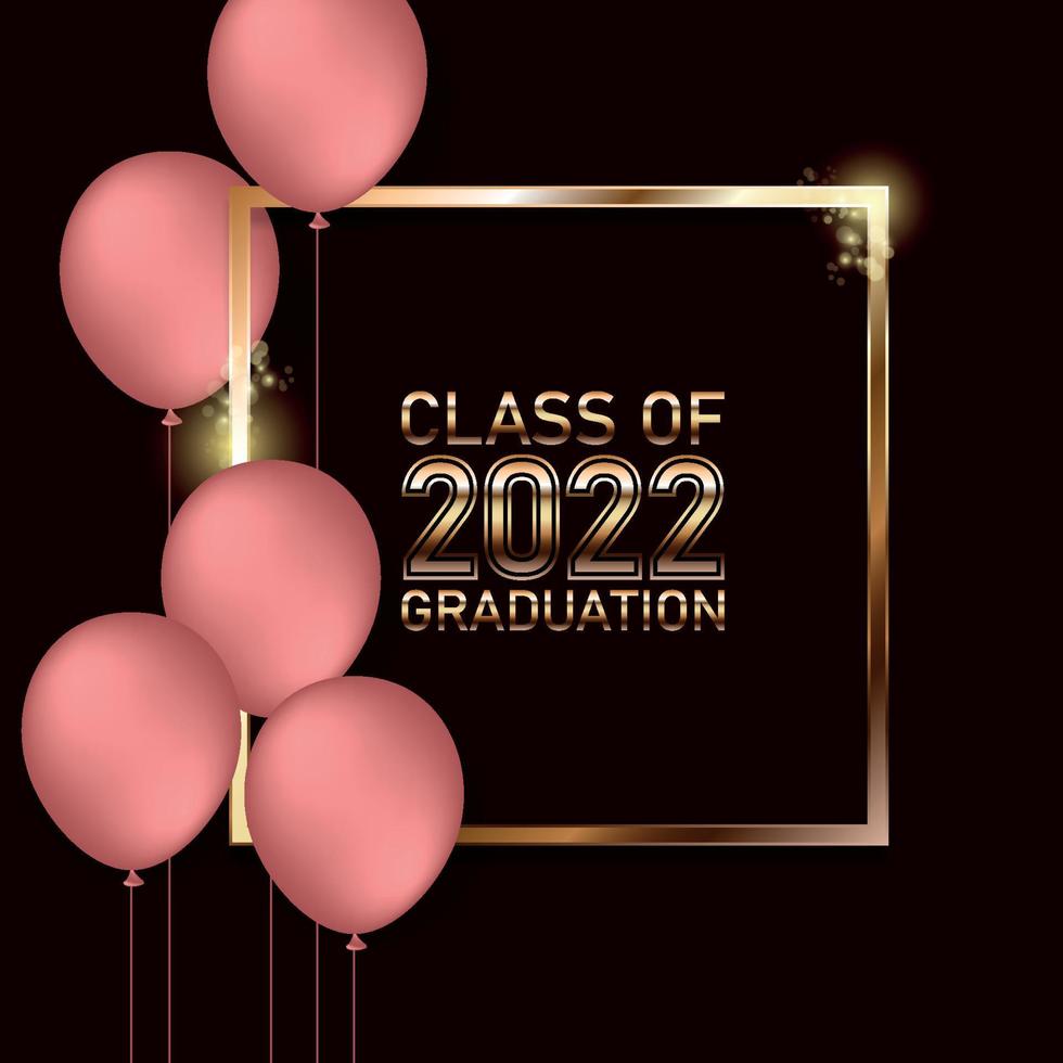 Class of 2022 graduation text design for cards, invitations or banner vector