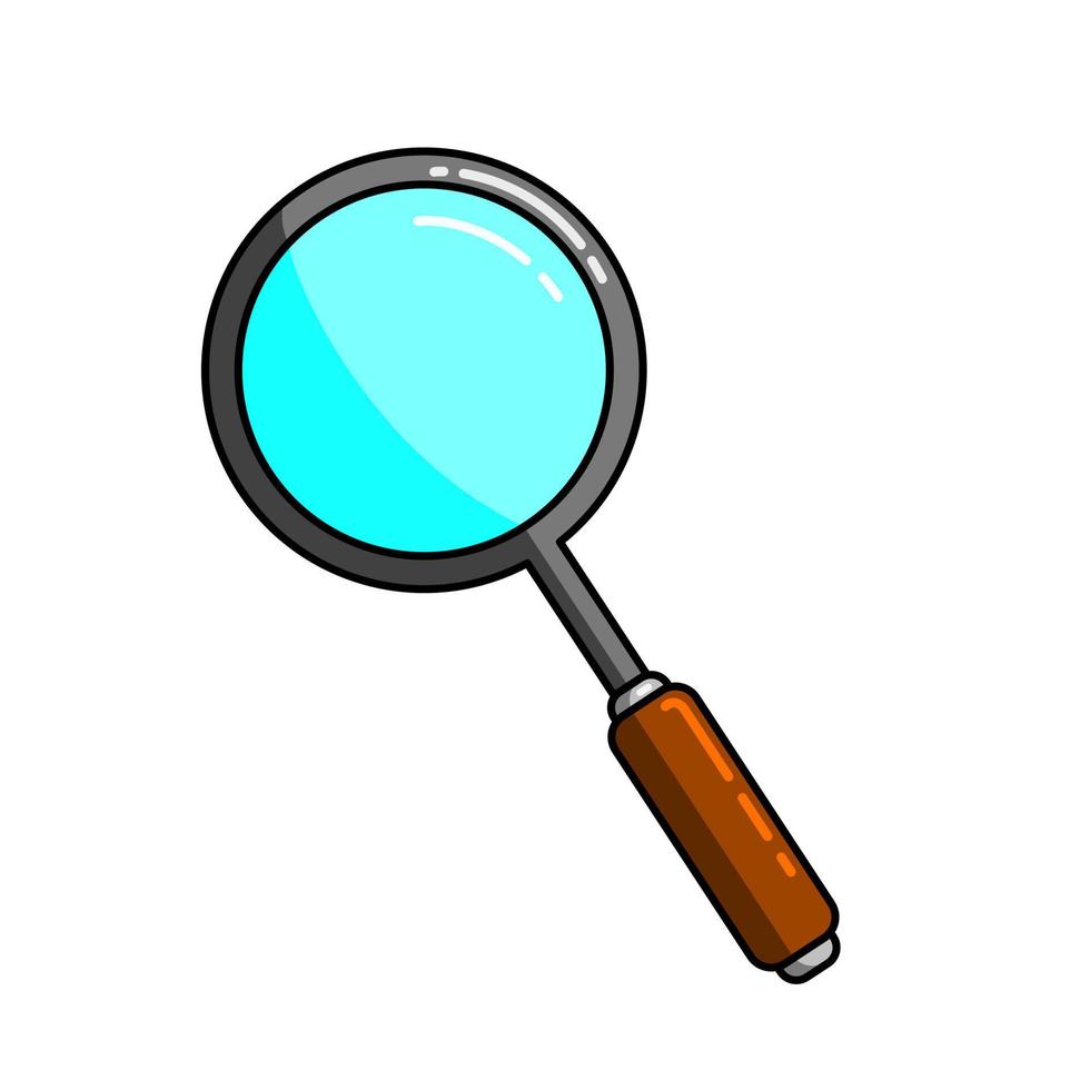 color illustration of a magnifying glass on an isolated background