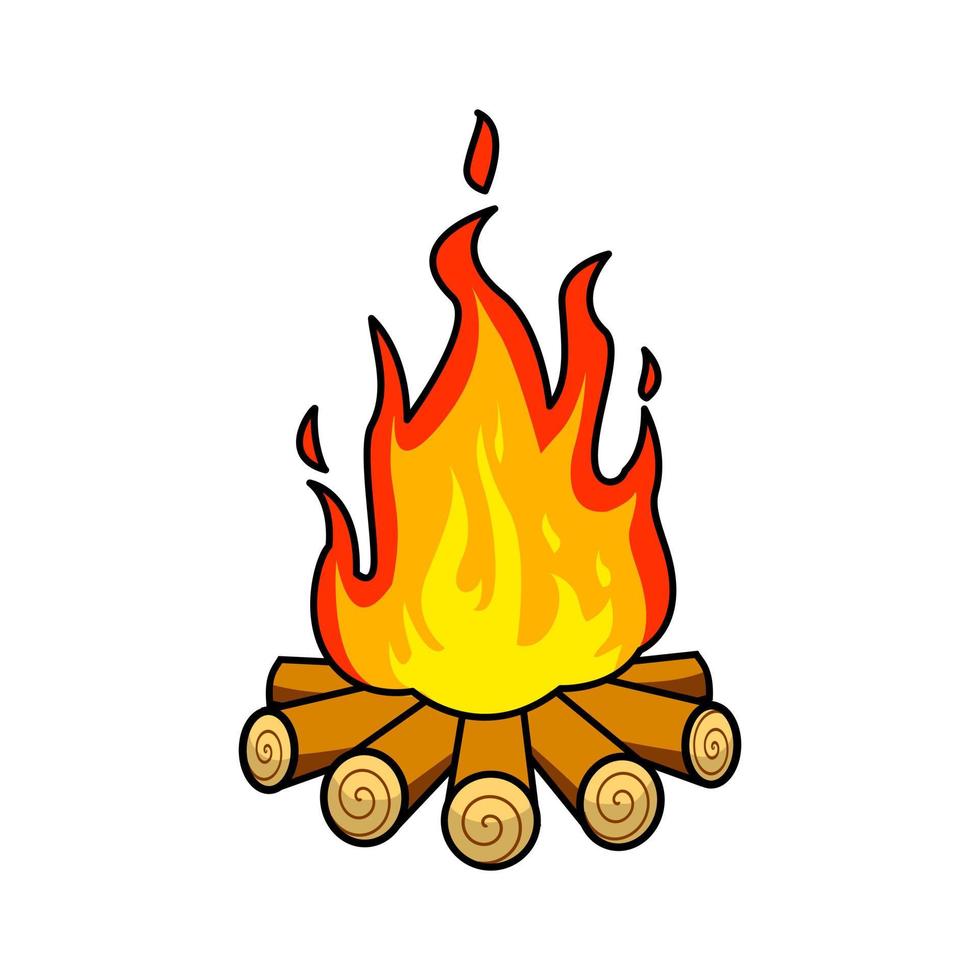 simple illustration of bonfire on isolated background vector