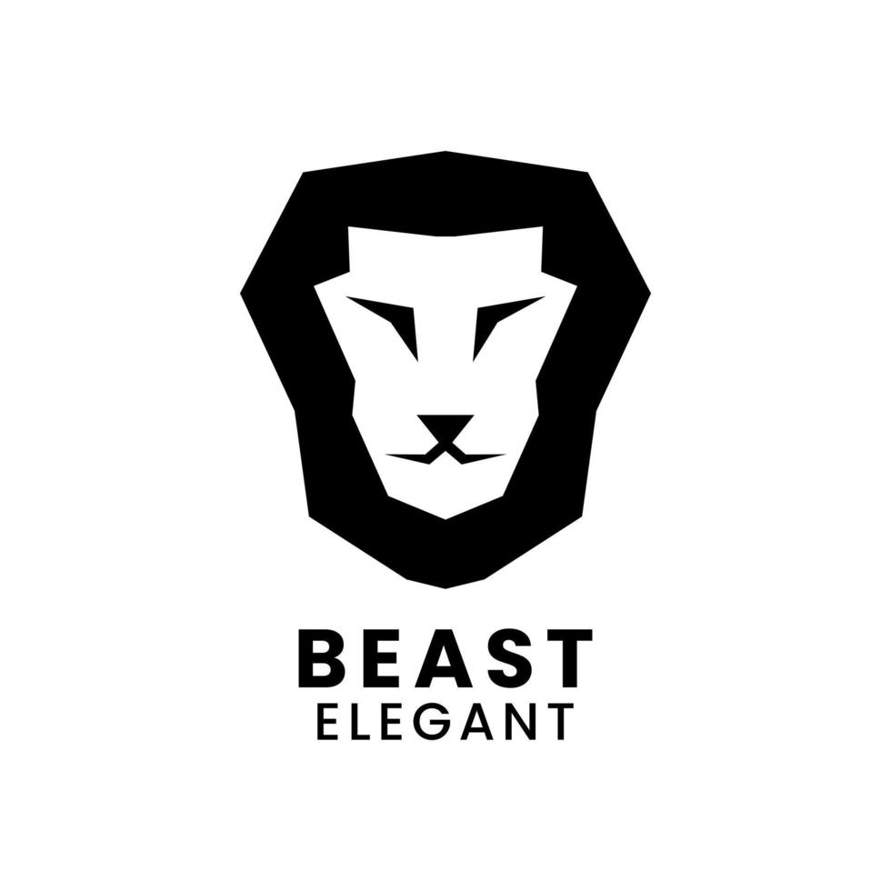 logo template, icon, symbol with geometric lion head shape. vector