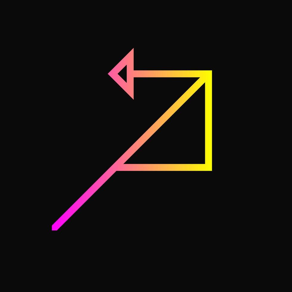 concepto de logotipo de letra a y flecha. logotipo abstracto, degradado y de línea. rosa y amarillo adecuado para logotipo, icono, símbolo y signo. como finanzas y logotipo inicial vector