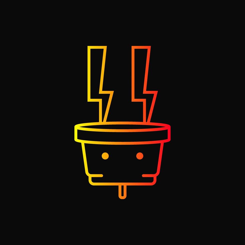 Lightning plug logo concept. gradient and line logotype. yellow and red. suitable for logo, icon, symbol and sign. such as electric and technology logo vector