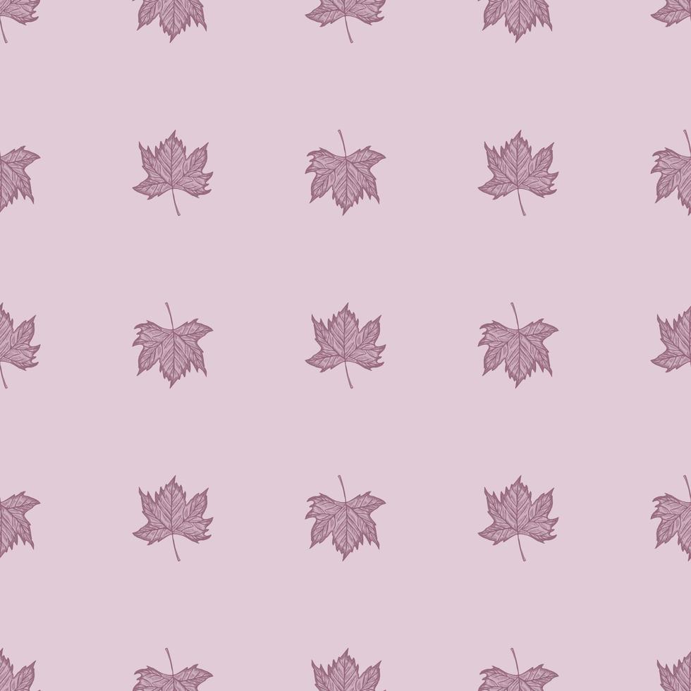 Leaves maple engraved seamless pattern. Vintage background botanical with canadian foliage in hand drawn style. vector