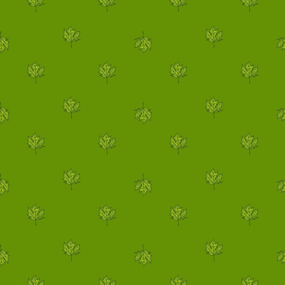 Leaves maple canadian engraved seamless pattern. Vintage background botanical with foliage in hand drawn style. vector