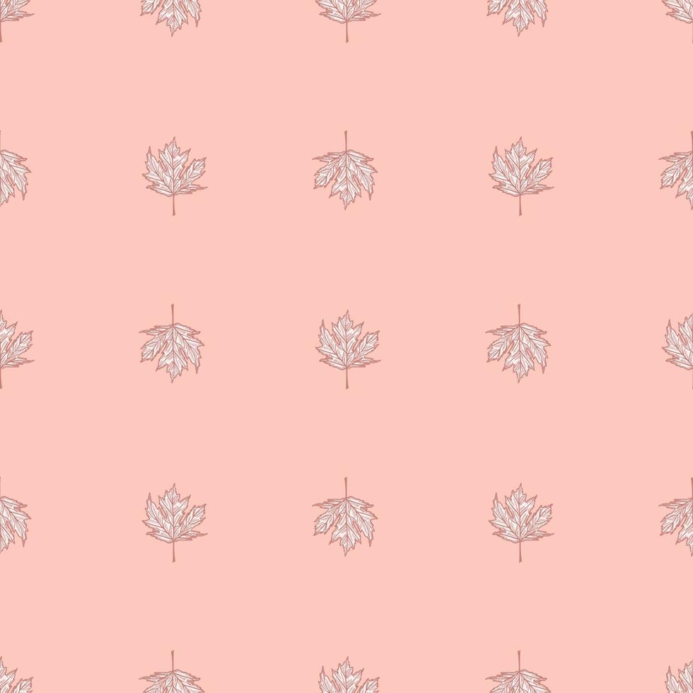 Leaves maple canadian engraved seamless pattern. Vintage background botanical with foliage in hand drawn style. vector
