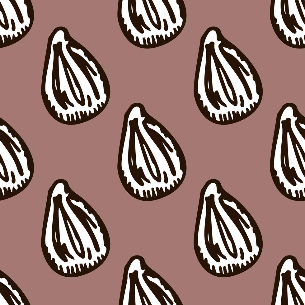 Seamless pattern engraved seeds. Vintage background plants kernels in hand drawn style. Botanical sketch. vector