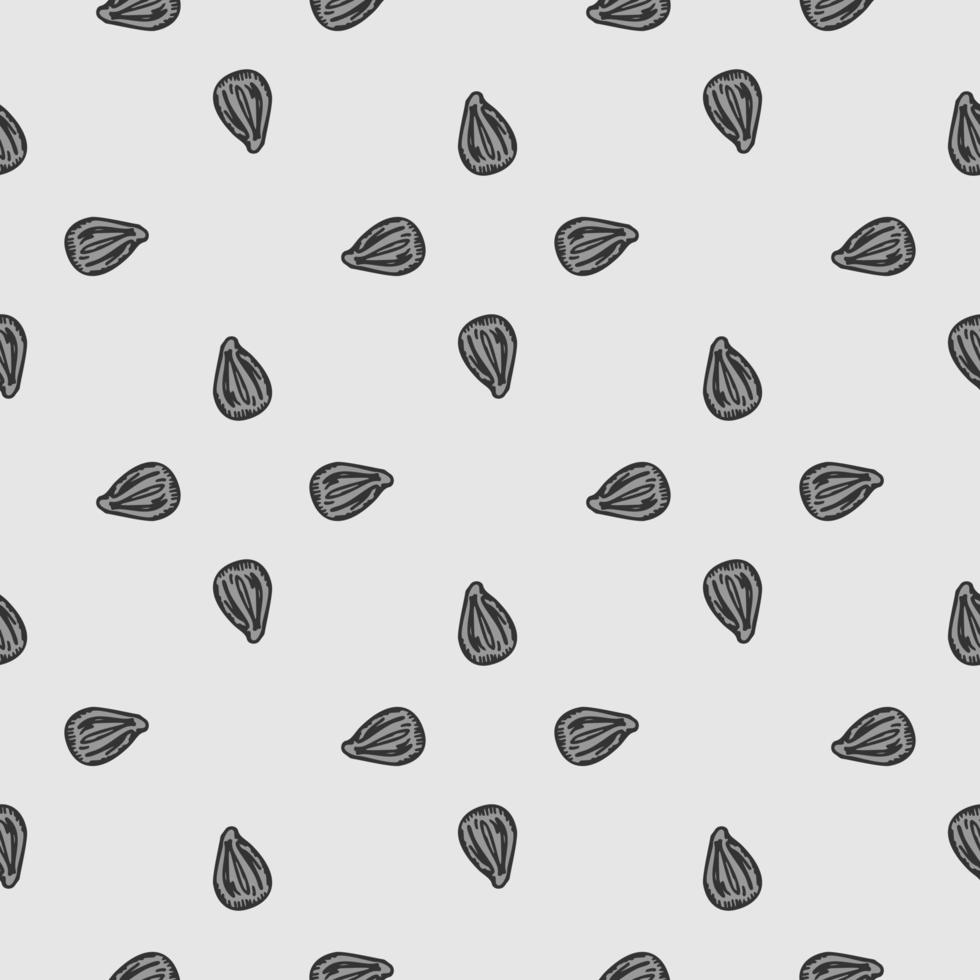 Seamless pattern engraved seeds. Vintage background plants kernels in hand drawn style. Botanical sketch. vector