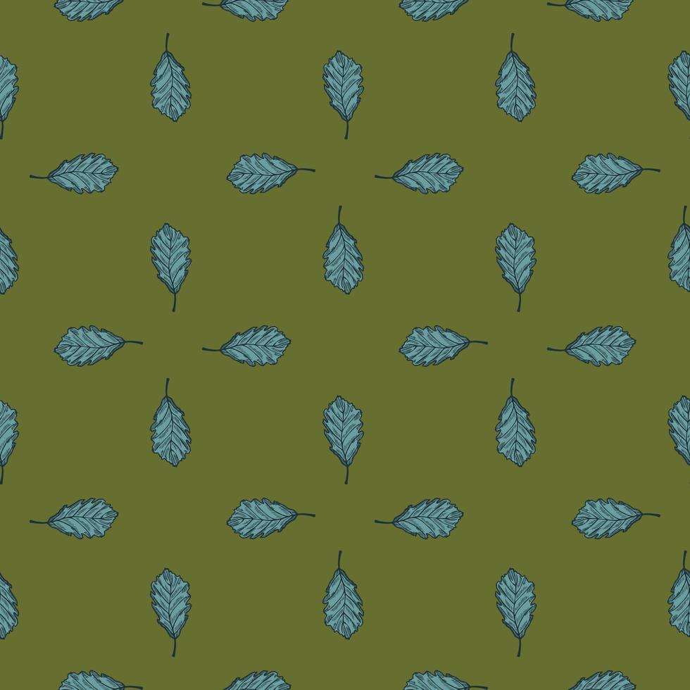 hojas de roble grabado de patrones sin fisuras. fondo vintage botánico con follaje forestal en estilo dibujado a mano. vector