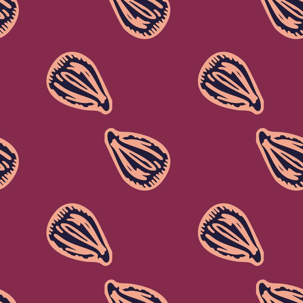 Seamless pattern engraved seeds. Vintage background plants kernels in hand drawn style. Botanical sketch. vector