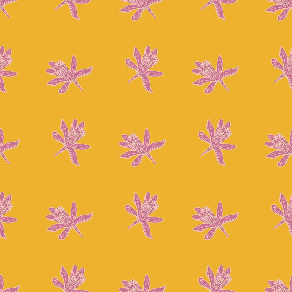 flores de patrones sin fisuras grabadas. fondo vintage de jardín floral en estilo dibujado a mano. vector