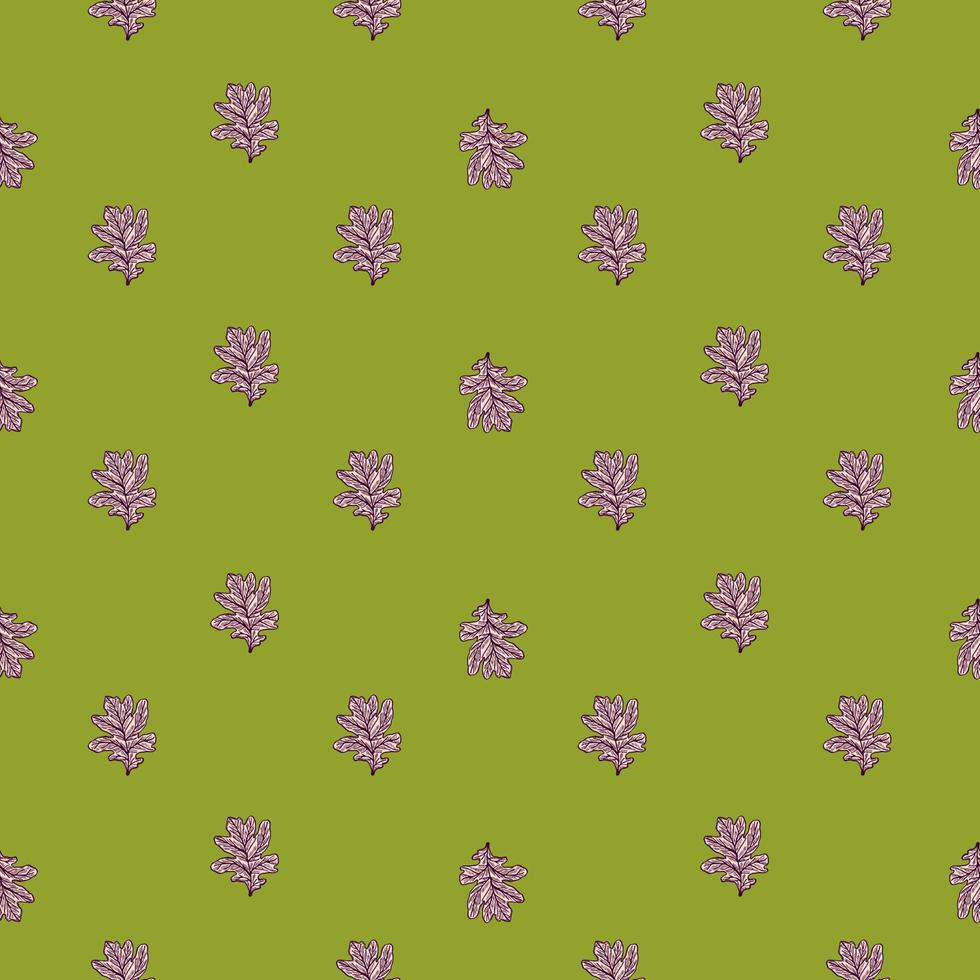 Leaves oak engraved seamless pattern. Retro background botanical with forest foliage in hand drawn style. vector