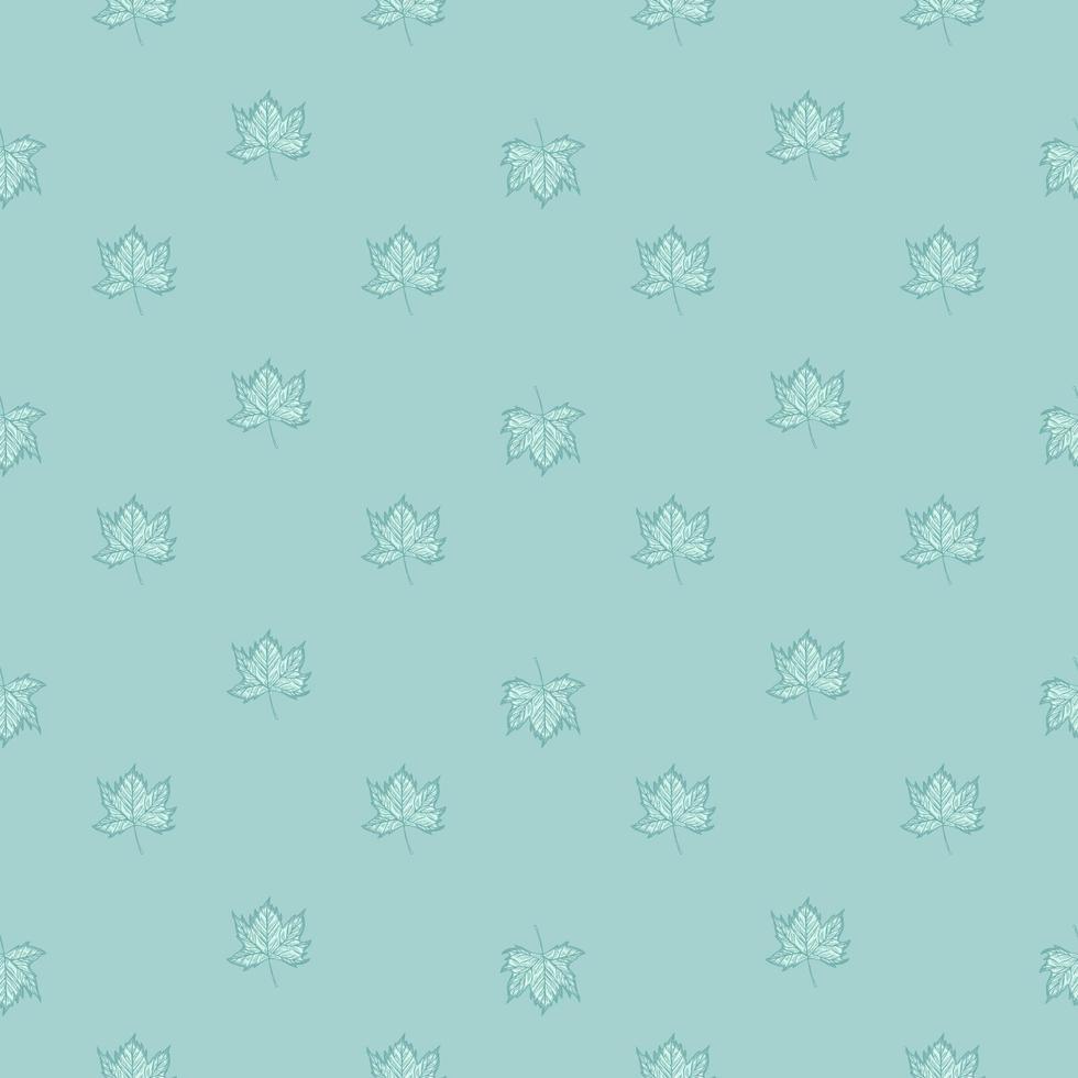Leaves maple engraved seamless pattern. Vintage background botanical with canadian foliage in hand drawn style. vector