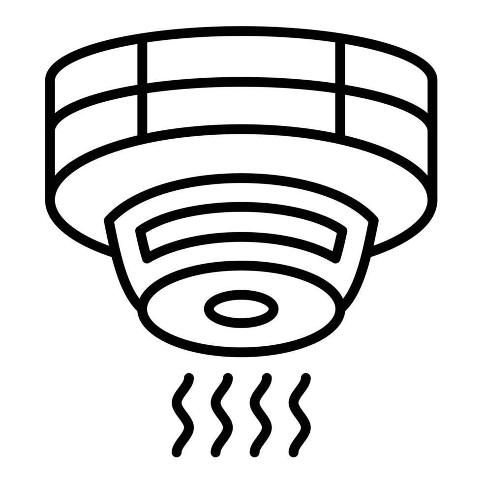 icono de línea de detector de humo vector