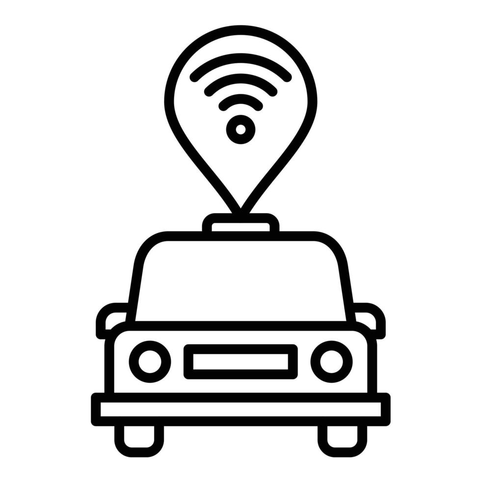 Connected Vehicle Line Icon vector