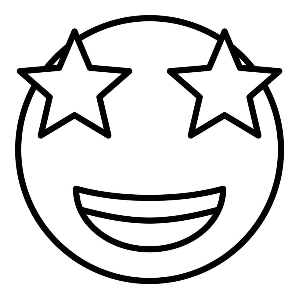 Star Struck Line Icon vector