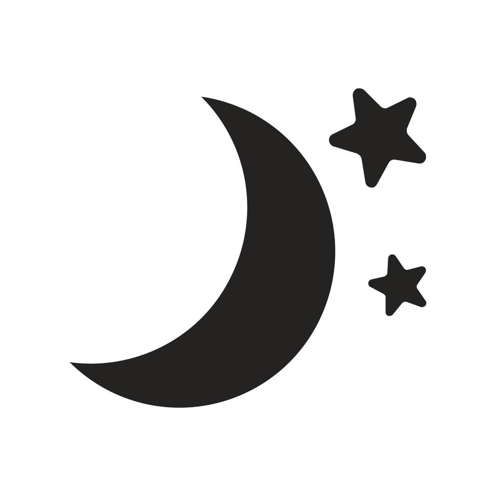 icono de luna y estrella, clima. vector