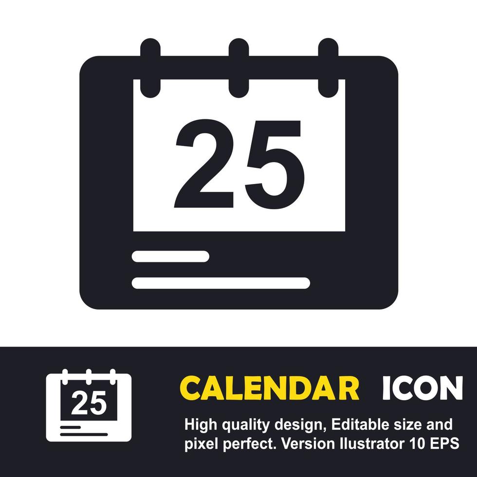 ilustración del icono del calendario y la fecha, horario de actividades. vector