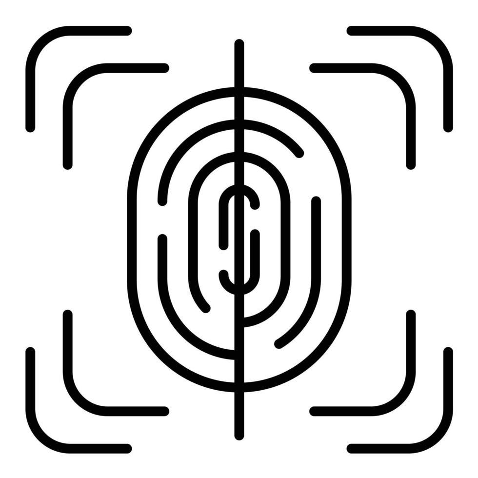 Fingerprint Scan Line Icon vector