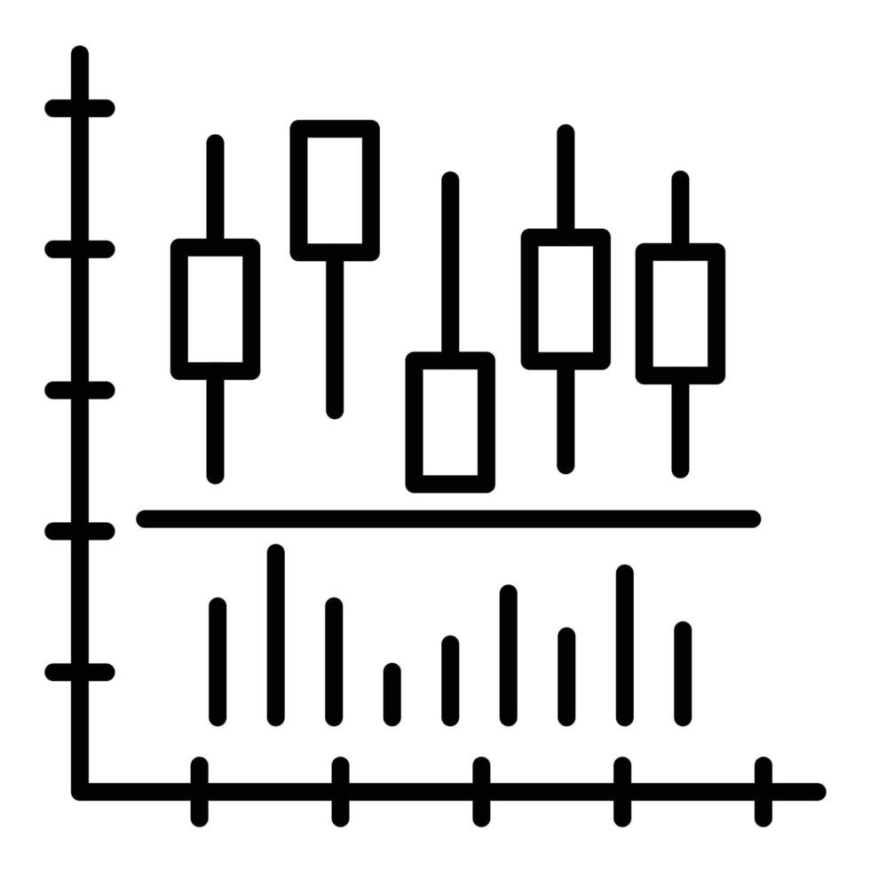 icono de línea de gráfico de velas vector