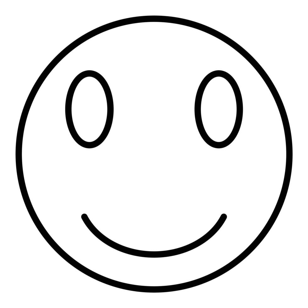 cara sonriente con icono de línea de ojos sonrientes vector