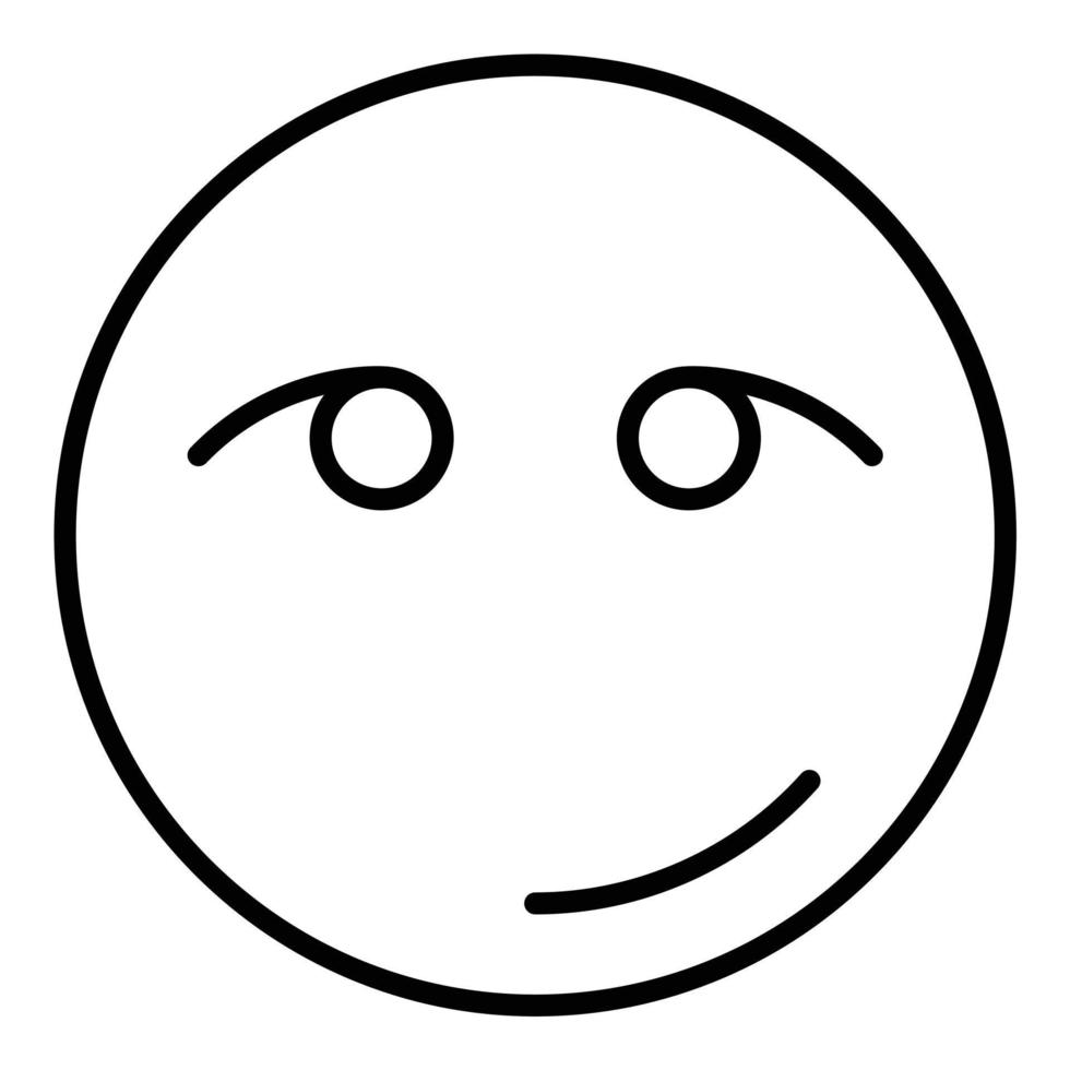 Smirking Face Line Icon vector