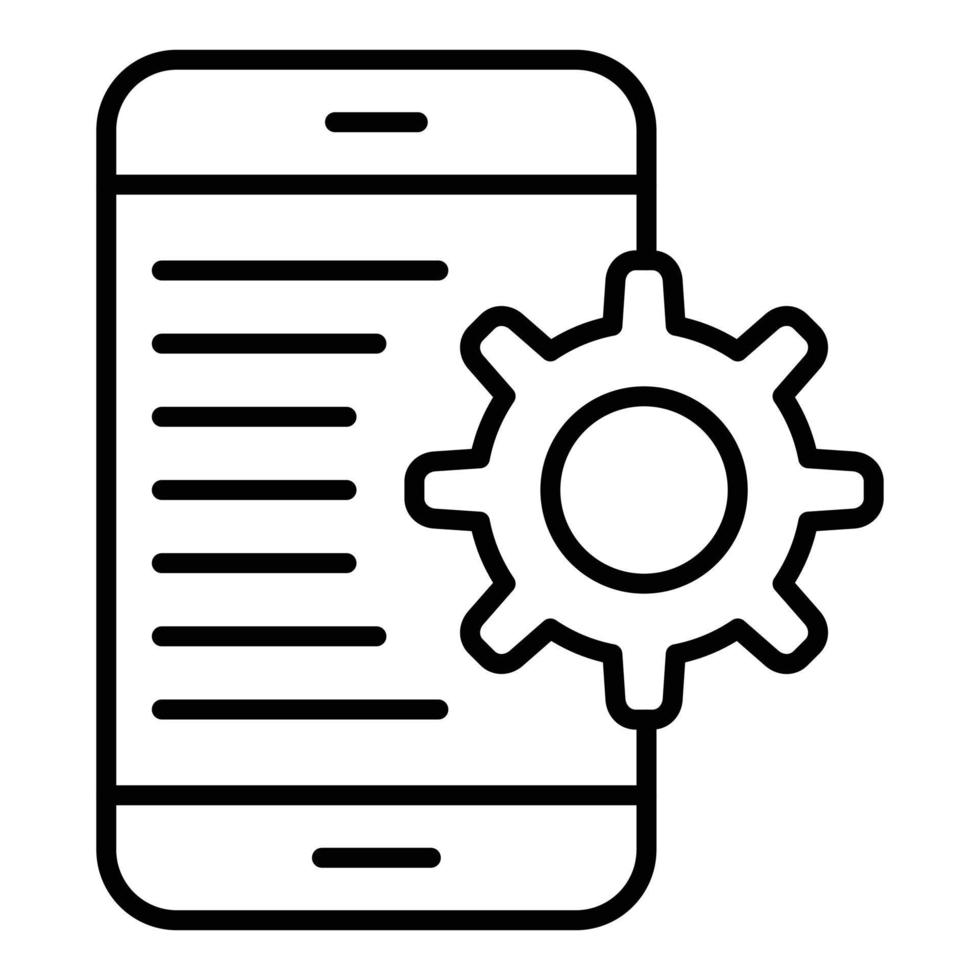 icono de línea de configuración de aplicación vector