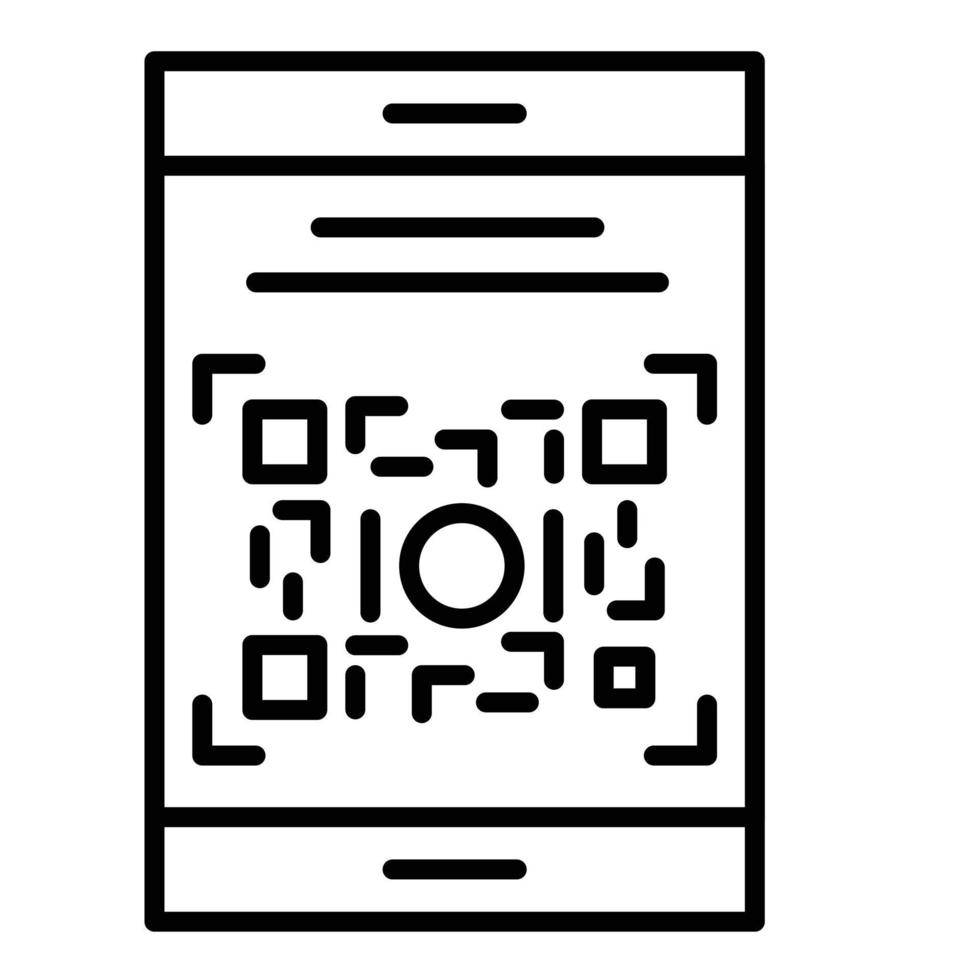 icono de línea de código qr vector