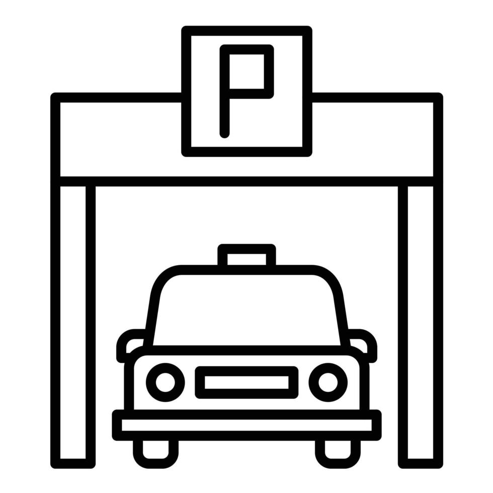 Car Park Line Icon vector