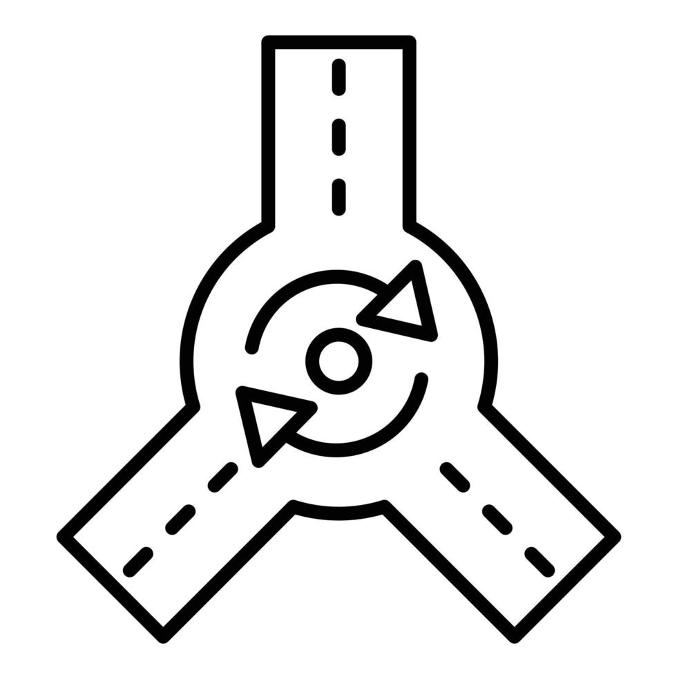 Roundabout Line Icon vector