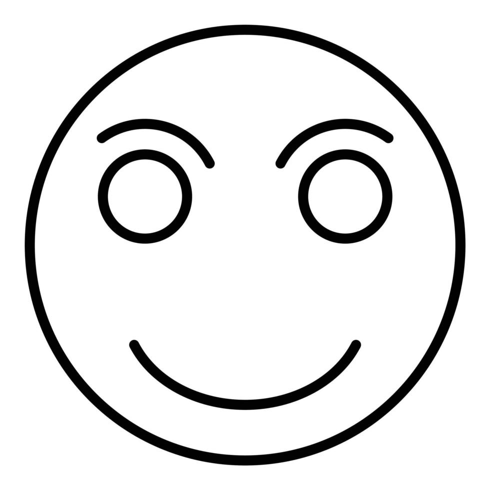 Slightly Smiling Face Line Icon vector