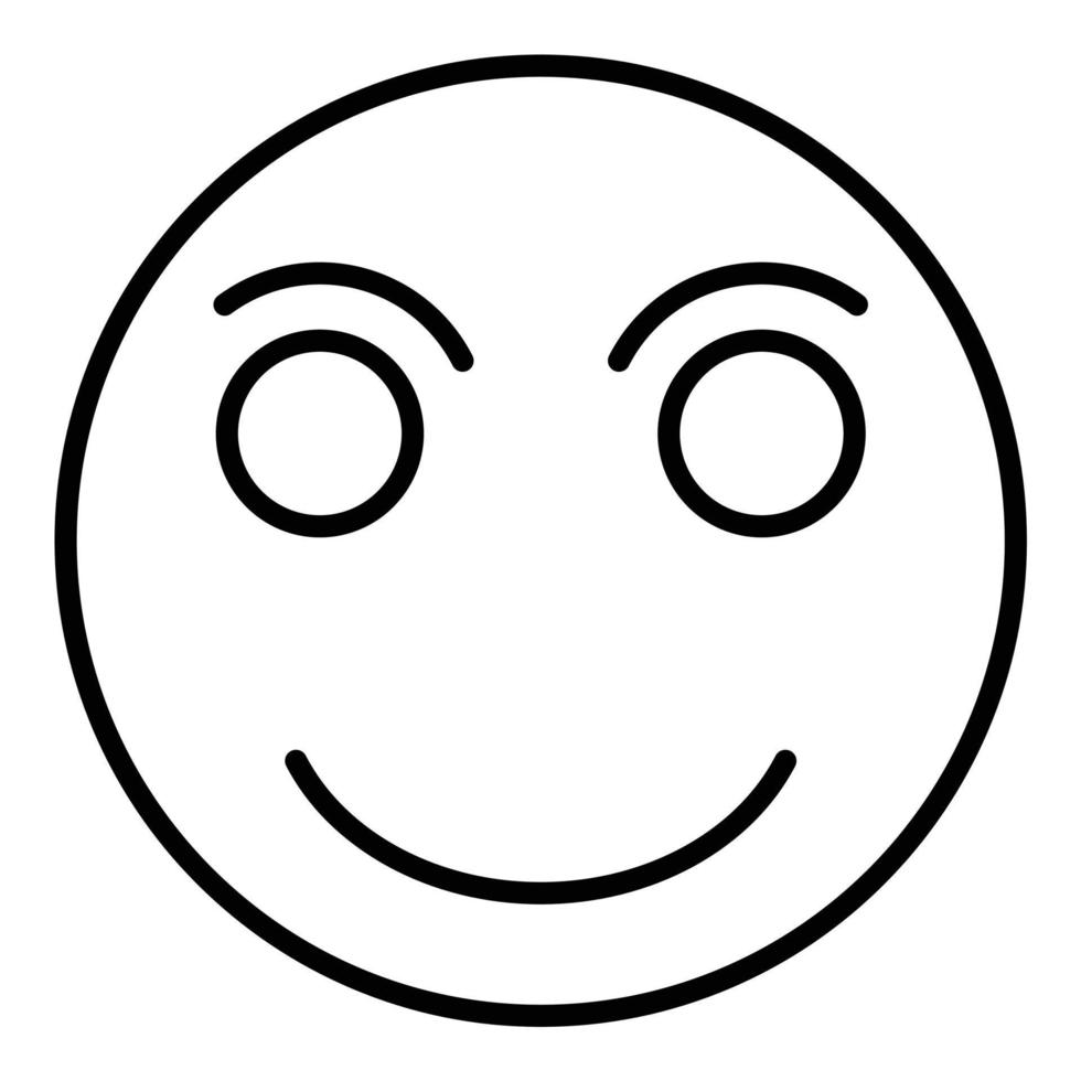 icono de línea de cara ligeramente sonriente vector