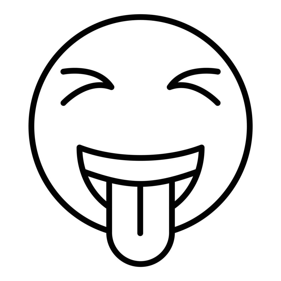 Squinting Face with Tongue Line Icon vector