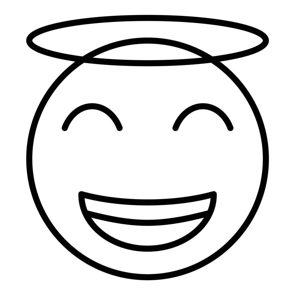 Smiling Face with Halo Line Icon vector