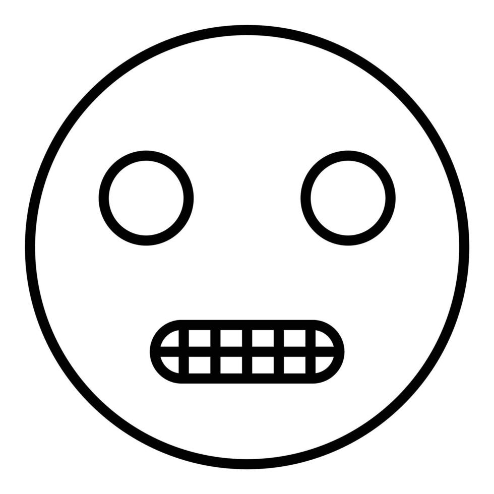 Grimacing Face Line Icon vector