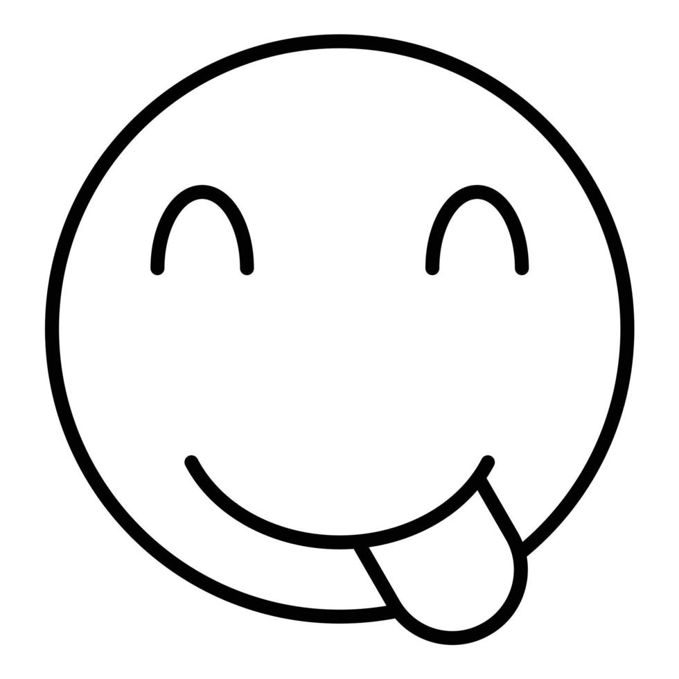 Face Savoring Food Line Icon vector