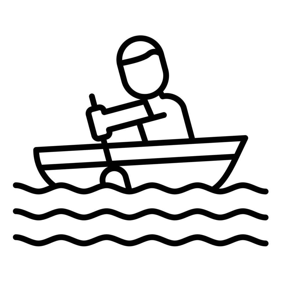 Rowing Line Icon vector