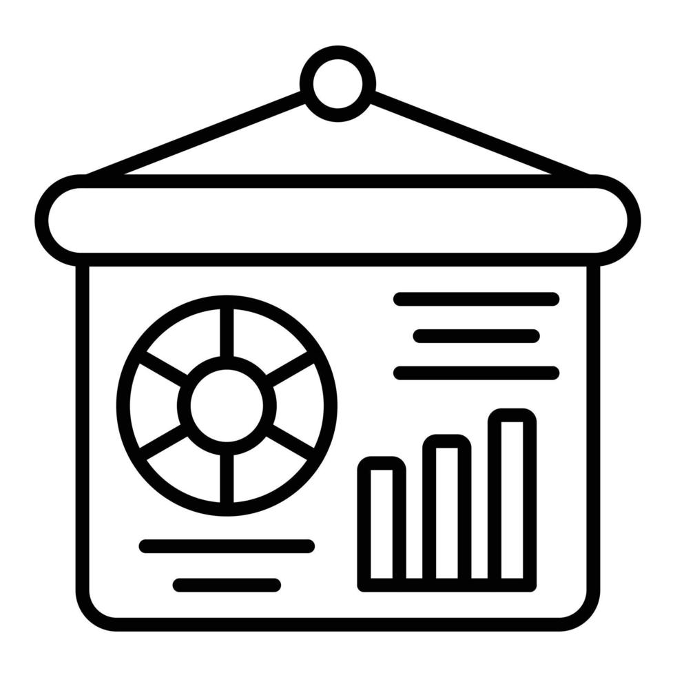 Statistics Presentation Line Icon vector
