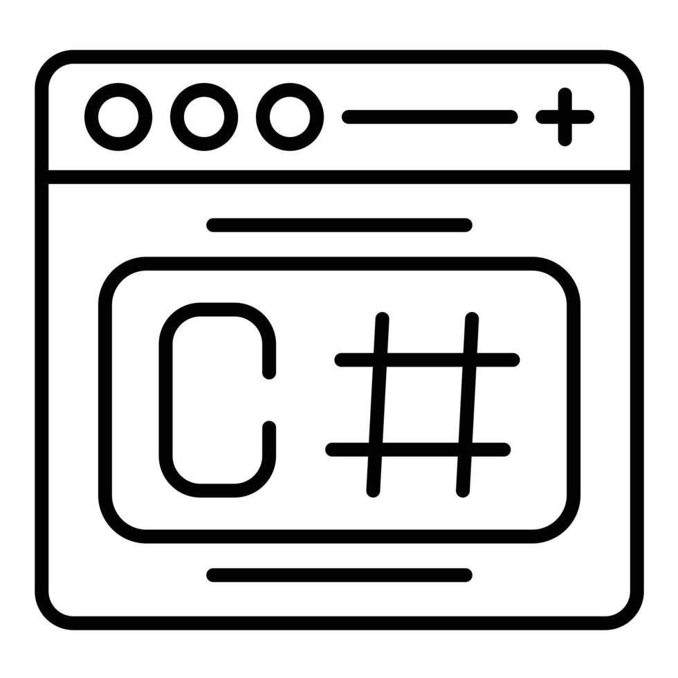 C Sharp Line Icon vector
