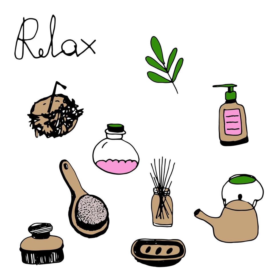 vector set of doodles elements for relaxation