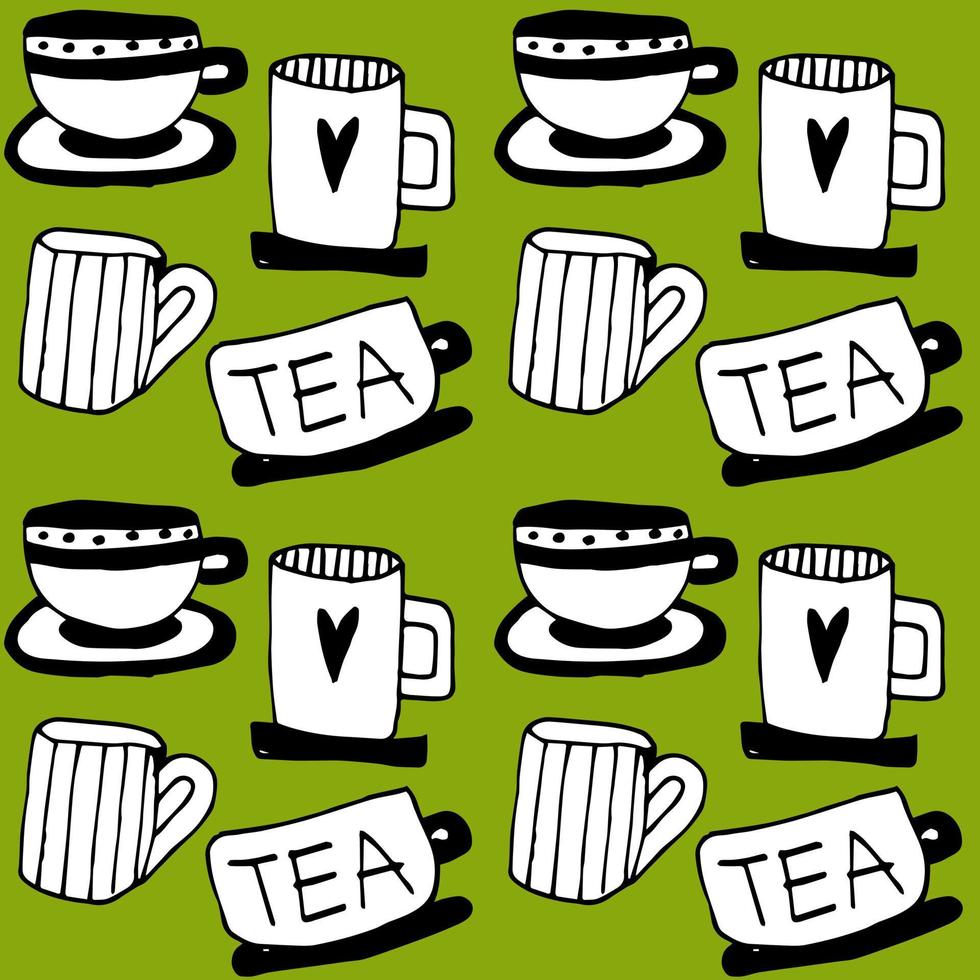 pattern  vectors doodles cup of tea