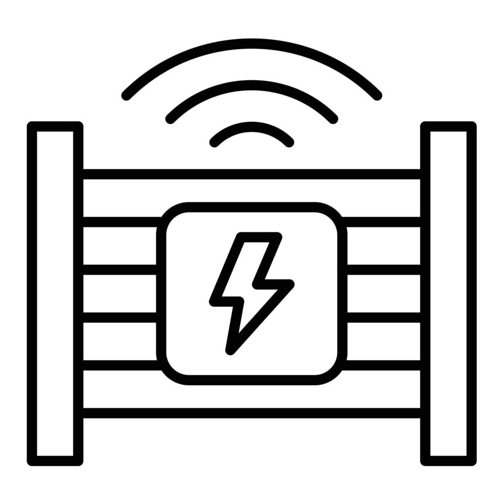 Electric Fence Line Icon vector
