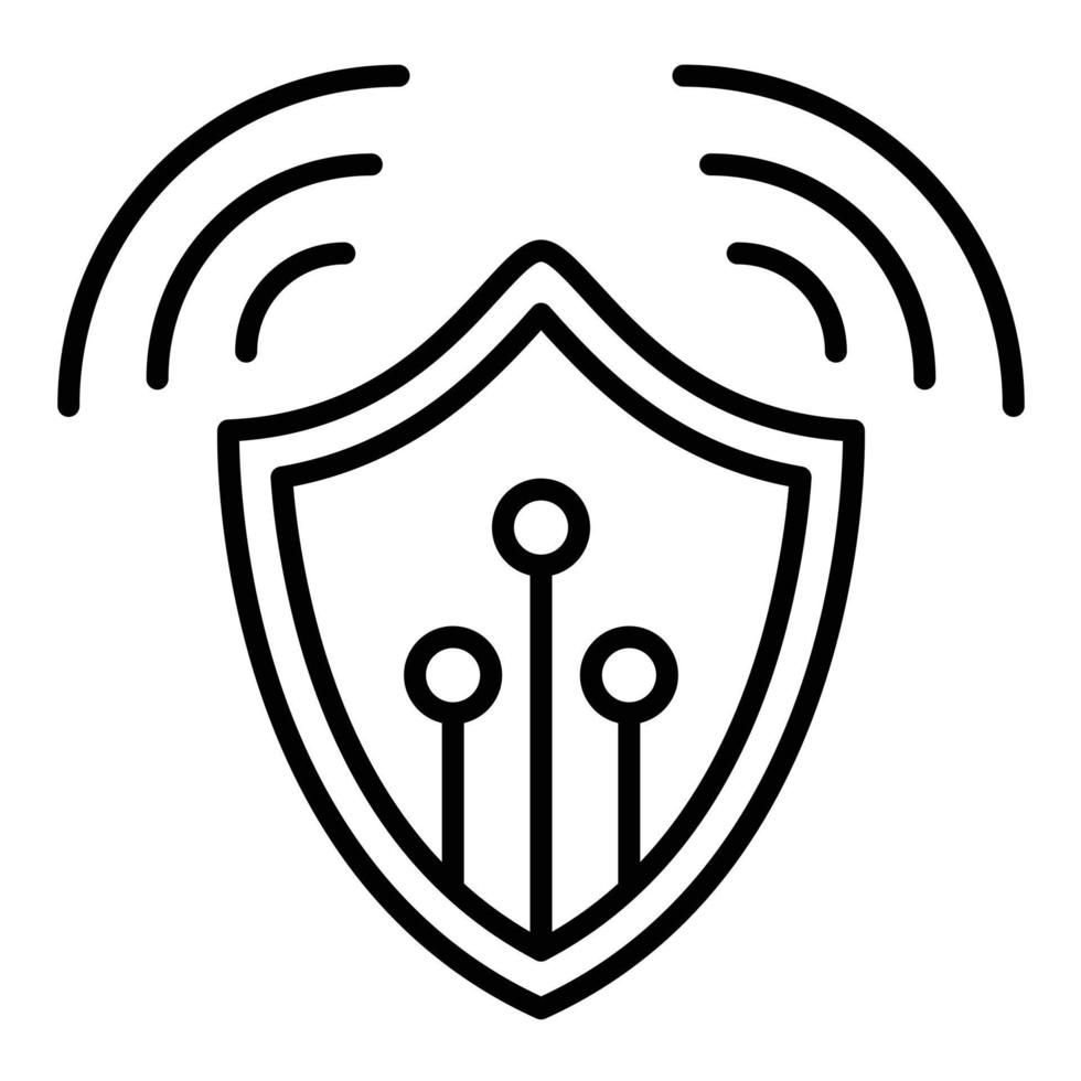 Smart Shield Line Icon vector