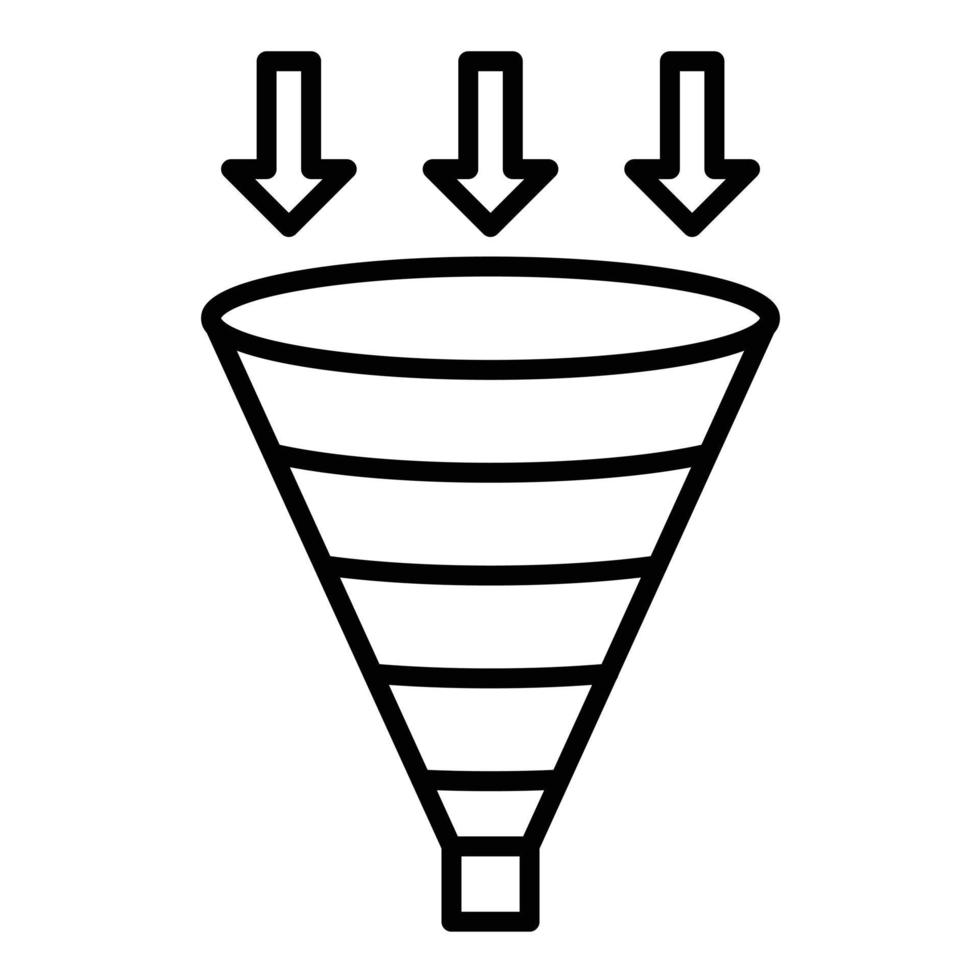 Funnel Chart Line Icon vector