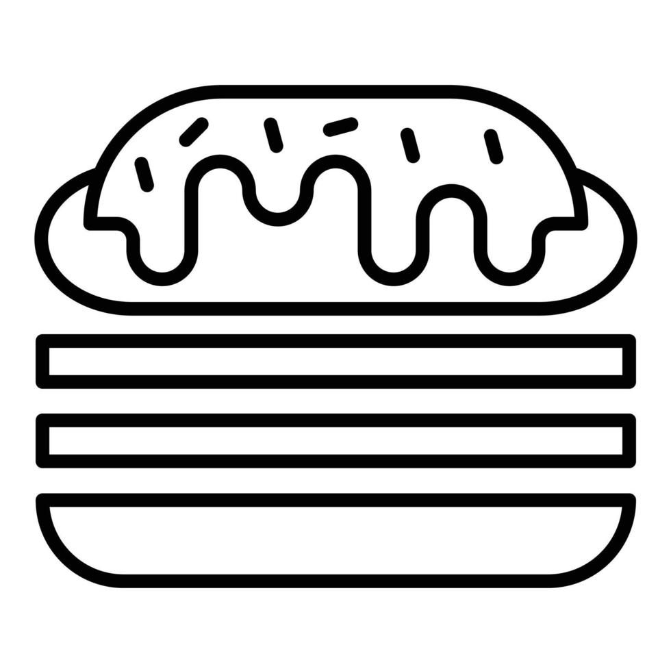 Cuban Sandwich Line Icon vector