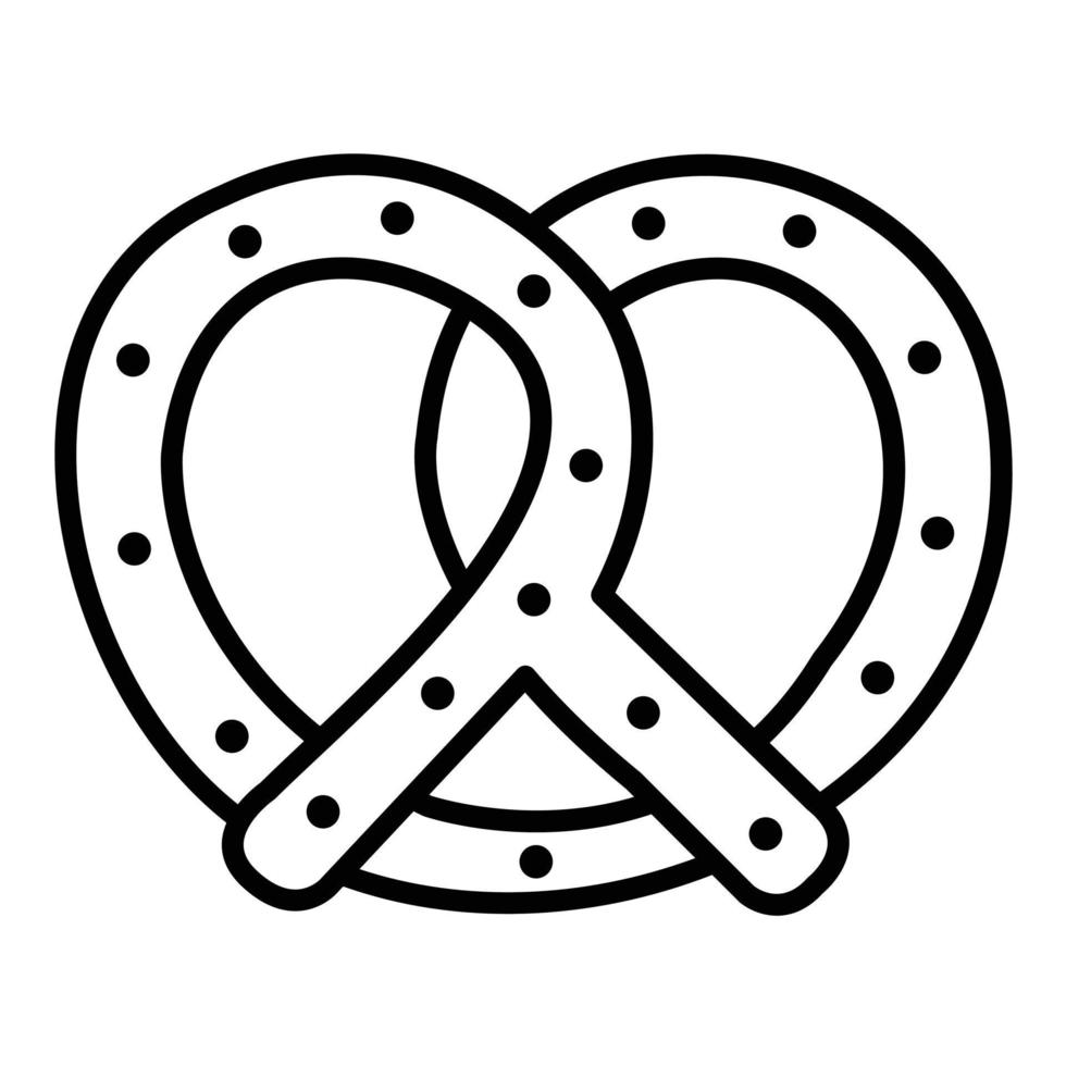 icono de línea de pretzel vector