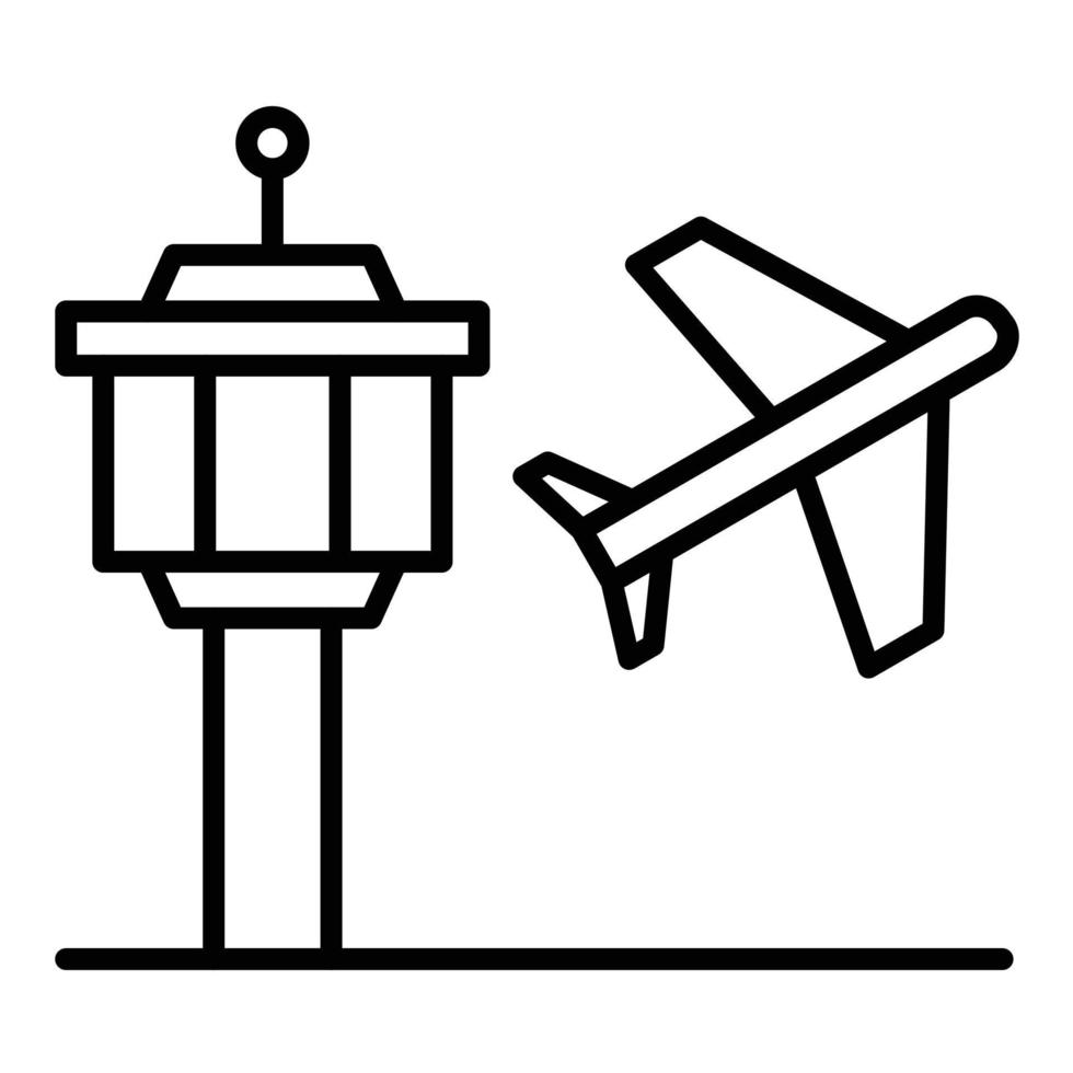 icono de línea de aeropuerto vector