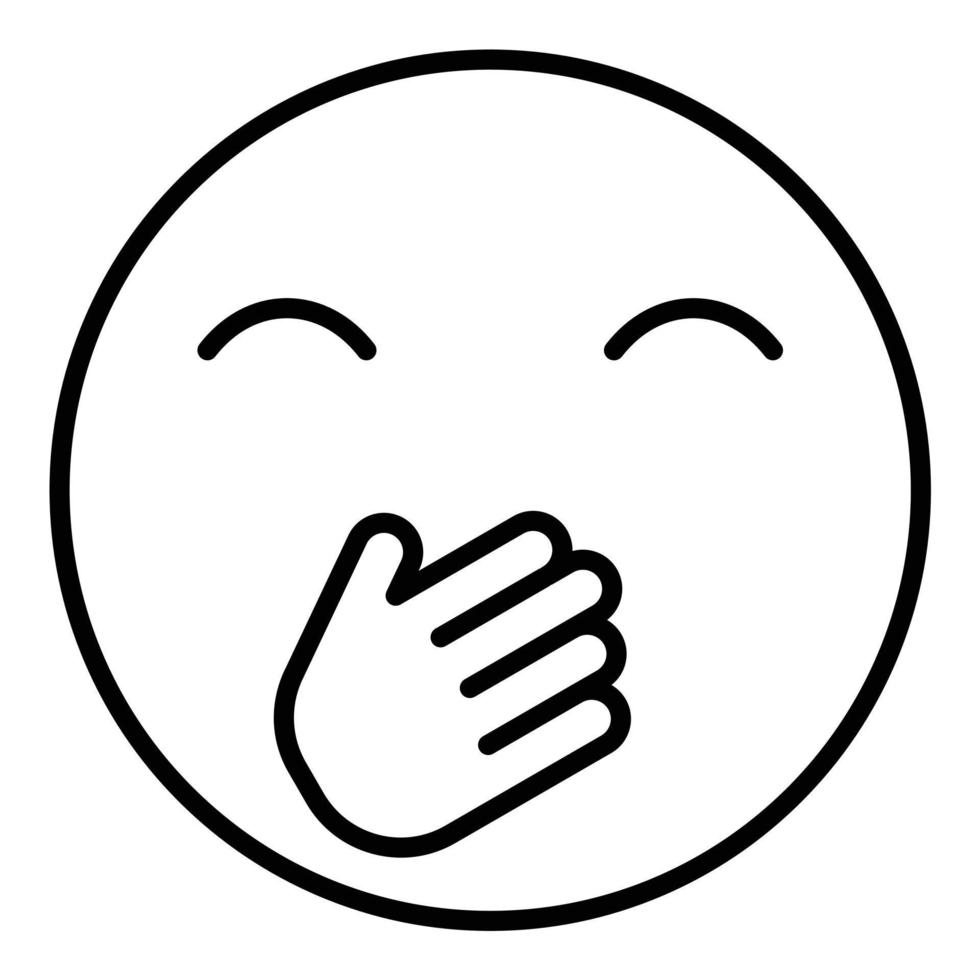 Face with Hand Over Mouth Line Icon vector