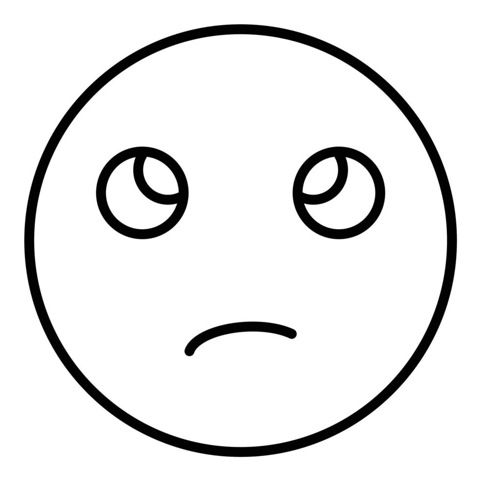 Face with Rolling Eyes Line Icon vector