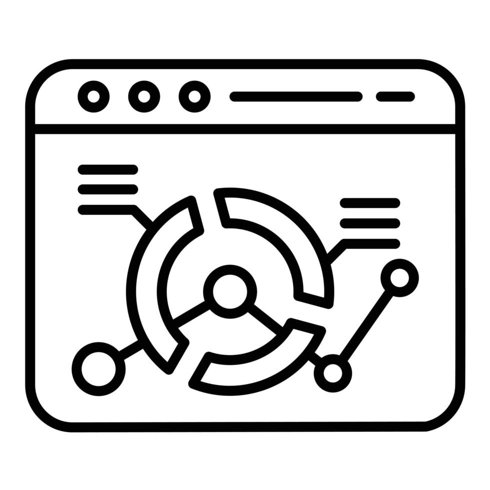 icono de línea de análisis web vector