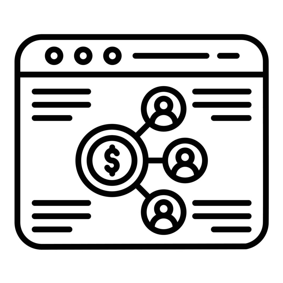 Web Affiliate Marketing Line Icon vector